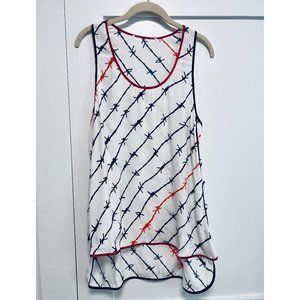 8PM long tank top with barbed wire pattern